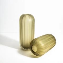Hand Blown Murano Vase Cactus in Olive Medium - 3853754