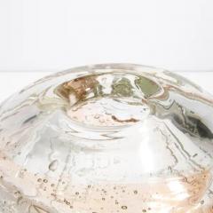 Hand Blown Murano Vase External Sbruffi in Clear with a Hint of Blush - 3853951
