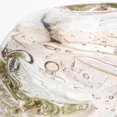 Hand Blown Murano Vase External Sbruffi in Clear with a Hint of Blush - 3853956