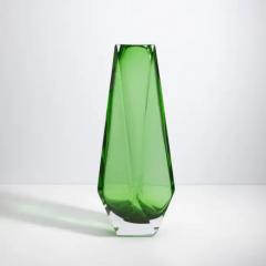 Hand Blown Murano Vase Goccia in Green Tall - 3852129