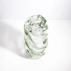 Hand Blown Murano Vase Gomitolo in Clear with a Hint of Green - 3853965