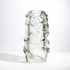 Hand Blown Murano Vase Gomitolo in Clear with a Hint of Green - 3854017