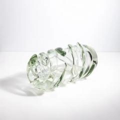 Hand Blown Murano Vase Gomitolo in Clear with a Hint of Green - 3854024