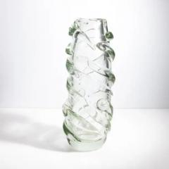 Hand Blown Murano Vase Gomitolo in Clear with a Hint of Green Extra Tall - 3853987