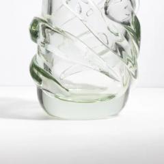 Hand Blown Murano Vase Gomitolo in Clear with a Hint of Green Extra Tall - 3853988