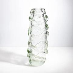 Hand Blown Murano Vase Gomitolo in Clear with a Hint of Green Extra Tall - 3853993