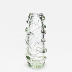 Hand Blown Murano Vase Gomitolo in Clear with a Hint of Green Extra Tall - 3878659