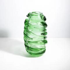 Hand Blown Murano Vase Gomitolo in Tourmaline Green Tall - 3853887