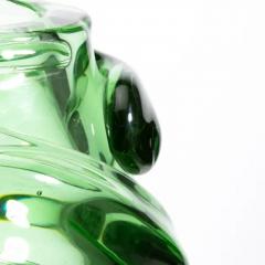 Hand Blown Murano Vase Gomitolo in Tourmaline Green Tall - 3853897