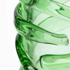 Hand Blown Murano Vase Gomitolo in Tourmaline Green Tall - 3853899
