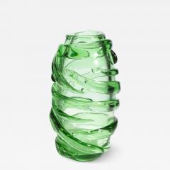 Hand Blown Murano Vase Gomitolo in Tourmaline Green Tall - 3878645