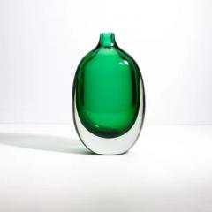Hand Blown Murano Vase Sommerso in Emerald Green - 3852261