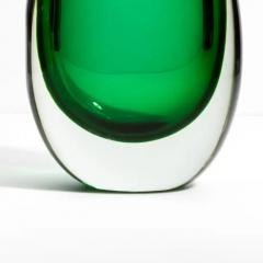 Hand Blown Murano Vase Sommerso in Emerald Green - 3852264
