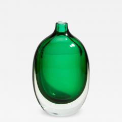 Hand Blown Murano Vase Sommerso in Emerald Green - 3875107