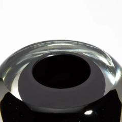 Hand Blown Murano Vase Sphere in Clear with Onyx Black Small - 3853974