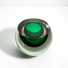 Hand Blown Murano Vase Sphere in Emerald Green Large - 3851987