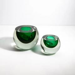 Hand Blown Murano Vase Sphere in Emerald Green Large - 3851993