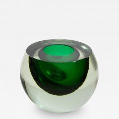Hand Blown Murano Vase Sphere in Emerald Green Large - 3875077