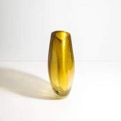 Hand Blown Murano Vase in Amber with 24 Karat Gold Flecks Medium - 3852552