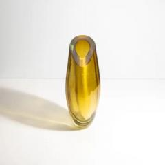 Hand Blown Murano Vase in Amber with 24 Karat Gold Flecks Medium - 3852553