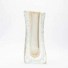 Hand Blown Murano Vase in Clear with 24 Karat Gold Flecks and Bubbles - 3848416