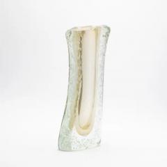 Hand Blown Murano Vase in Clear with 24 Karat Gold Flecks and Bubbles - 3848419