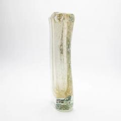 Hand Blown Murano Vase in Clear with 24 Karat Gold Flecks and Bubbles - 3848421