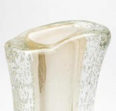 Hand Blown Murano Vase in Clear with 24 Karat Gold Flecks and Bubbles - 3848422