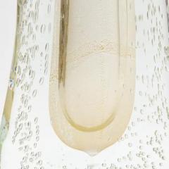 Hand Blown Murano Vase in Clear with 24 Karat Gold Flecks and Bubbles - 3848424