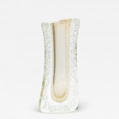 Hand Blown Murano Vase in Clear with 24 Karat Gold Flecks and Bubbles - 3855108