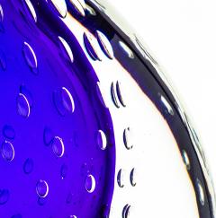 Hand Blown Murano Vase in Cobalt Blue with Bubbles - 4218222