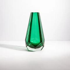 Hand Blown Murano Vase in Emerald Green - 3853766
