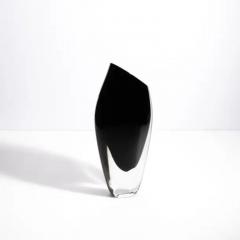 Hand Blown Murano Vase in Onyx Black Medium - 3852542