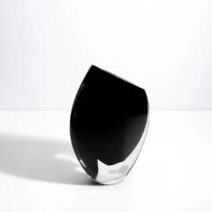 Hand Blown Murano Vase in Onyx Black Small - 3852428