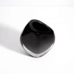 Hand Blown Murano Vase in Onyx Black Small - 3852432