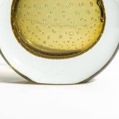 Hand Blown Murano Vase in Smokey Gold with Bubbles - 4237288