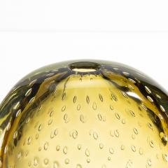 Hand Blown Murano Vase in Smokey Gold with Bubbles - 4237307