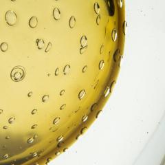 Hand Blown Murano Vase in Smokey Gold with Bubbles - 4237320