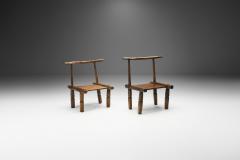 Hand Carved African Baule Tribal Chairs Ivory Coast Early 20th century - 2135691