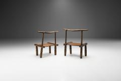 Hand Carved African Baule Tribal Chairs Ivory Coast Early 20th century - 2135692