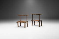 Hand Carved African Baule Tribal Chairs Ivory Coast Early 20th century - 2157739