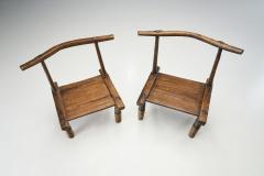 Hand Carved African Baule Tribal Chairs Ivory Coast Early 20th century - 2157741
