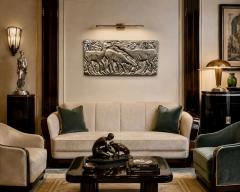 Hand Carved Antelope and Gazelle Decorative Relief Panel - 4776254