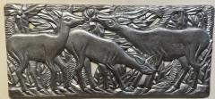 Hand Carved Antelope and Gazelle Decorative Relief Panel - 4776270