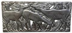 Hand Carved Antelope and Gazelle Decorative Relief Panel - 4776308