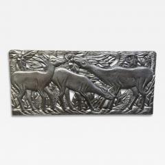 Hand Carved Antelope and Gazelle Decorative Relief Panel - 4776311