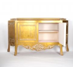 Hand Carved Gilt Gold Painted Exterior Two Part Display Cabinet - 3534792