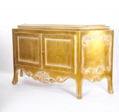 Hand Carved Gilt Gold Painted Exterior Two Part Display Cabinet - 3534793