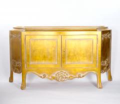 Hand Carved Gilt Gold Painted Exterior Two Part Display Cabinet - 3534794