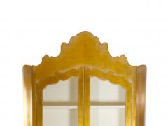 Hand Carved Gilt Gold Painted Exterior Two Part Display Cabinet - 3534800